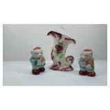 3 pieces of Occupied Japan,  vase and salt pepper