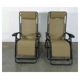 Two nice camp chairs,  reclining, bungee