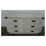Wicker dresser, 18 x 52 x 30, has been partially