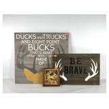 Deer themed wooden wall hangings, cut silhouette