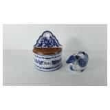 Home decor, porcelain wall hanging salt box and