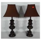 Table lamps with painted bases. Bases are painted