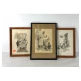 Black Americana Advertising,  three framed Cream