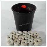 Hardware, bucket of porcelain wire insulators