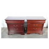 Two matching nightstands,  each has a hidden top