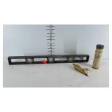 24" level and Craftsman solid brass plumb bob