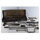 Toolbox and contents, includes socket wrench,