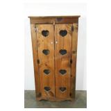 Rustic, country pantry cabinet, heart cut-outs,