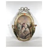 Metal wall hanging, parrot design with raised