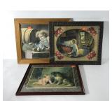 Three early framed prints, "The Orphan