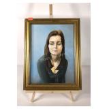 Painted portrait on canvas, signed Kedzierski,