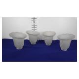 Four frosted glass floral shades