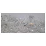 Group of glassware to include Pressed Glass trays