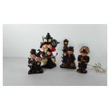 Figural decanters, lamp, and utensil holder with