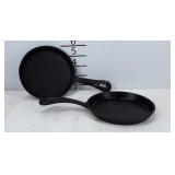Two 5" cast iron skillets