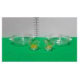 Glassware, pair of 8" bowls with tulip bud