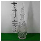 Crystal decanter with stopper, 15" tall