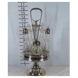 Stainless steel condiment caddy with bird