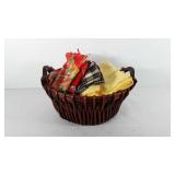 Basket of fabric scraps