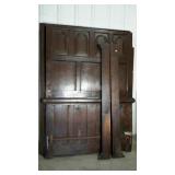 Antique canopy bed with solid canopy, large