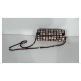 Handmade Mother of pearl cylinder shaped purse.