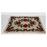 Hook rug. Measures 34x24 inches. Condition as