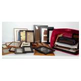 Tote of Frames. Various sizes. A few are missing