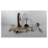Kitchenwares, includes bottle capper, ladle,