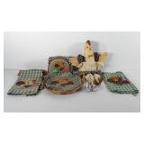 Chicken themed home decor, includes Country craft