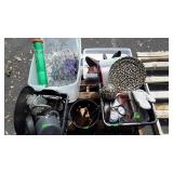 Skid lot, cupcake stands, tote of shows,