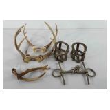 Mixed group, includes brass horseshoe tack wall