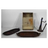Miscellaneous group, bread box, horn instrument,