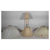 Lamp group, 29" tall lamp with decorative metal
