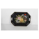 Toleware floral tray, 18.5" × 13.5"