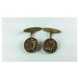 Goldtone cufflinks hunter and dog