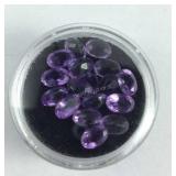17 faceted amethyst gemstones