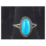 Sterling silver and turquoise ring size 7.5