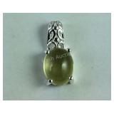 Sterling silver Brazilian green gold quartz
