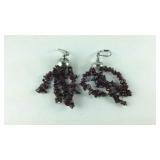 Mozambique garnet lever back earrings stainless