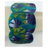 Painted blue shell stretch  bracelet