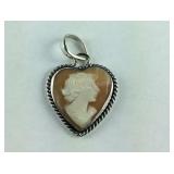 Sterling silver cameo pendant