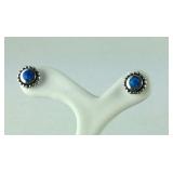 Sterling silver lab opal earrings