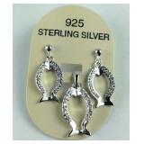 Sterling silver earrings and pendant set