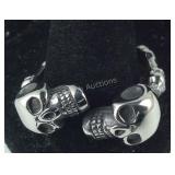 Size 14 double skull ring stainless steel