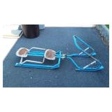 Early Snow Sled, 2 seater, runner glider handle