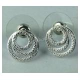 Sterling diamond accent swirl stud earrings
