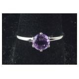 Size 8 Sterling.80ct rose de France amethyst