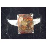 Size 11 Sterling matrix fire opal 2.98ct