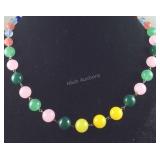 20in Sterling 153.45ct multi color agate bead