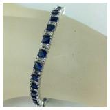 7.5in simulated blue sapphire and CZ silvertone
